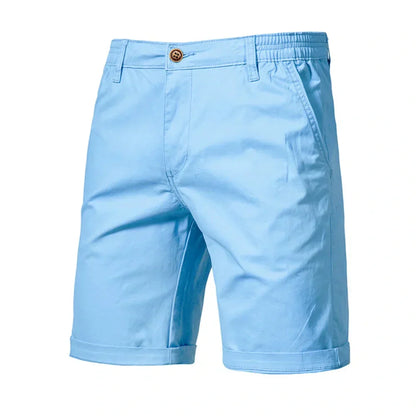 🔥Last Day Promotion🔥Summer 100% Cotton Solid Shorts Men High Quality Casual Business Social Elastic Waist Men Shorts