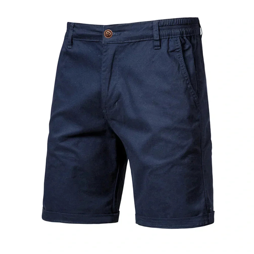 🔥Last Day Promotion🔥Summer 100% Cotton Solid Shorts Men High Quality Casual Business Social Elastic Waist Men Shorts