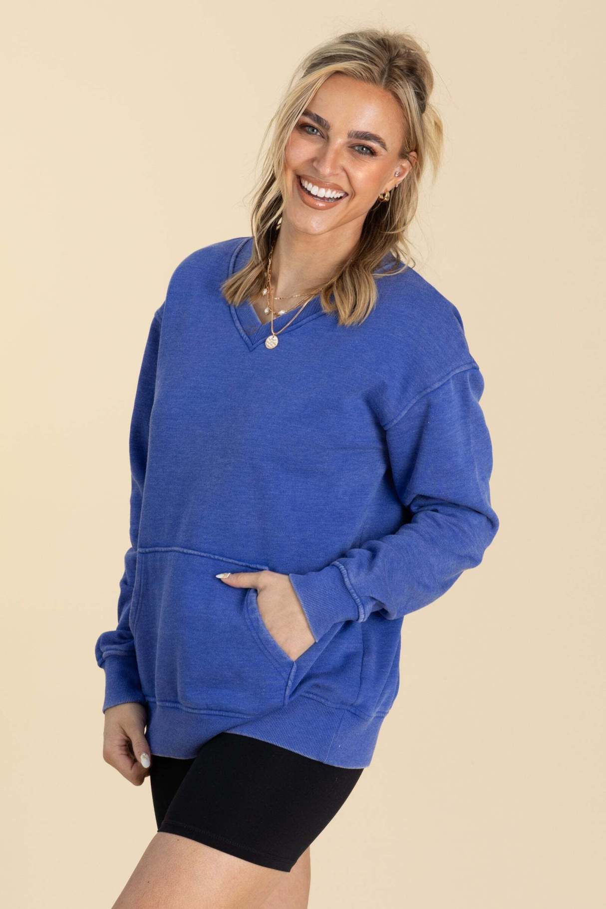 🔥 Your Favorite Is Back!Pigment Dyed Cozy Campfire V-Neck Sweatshir