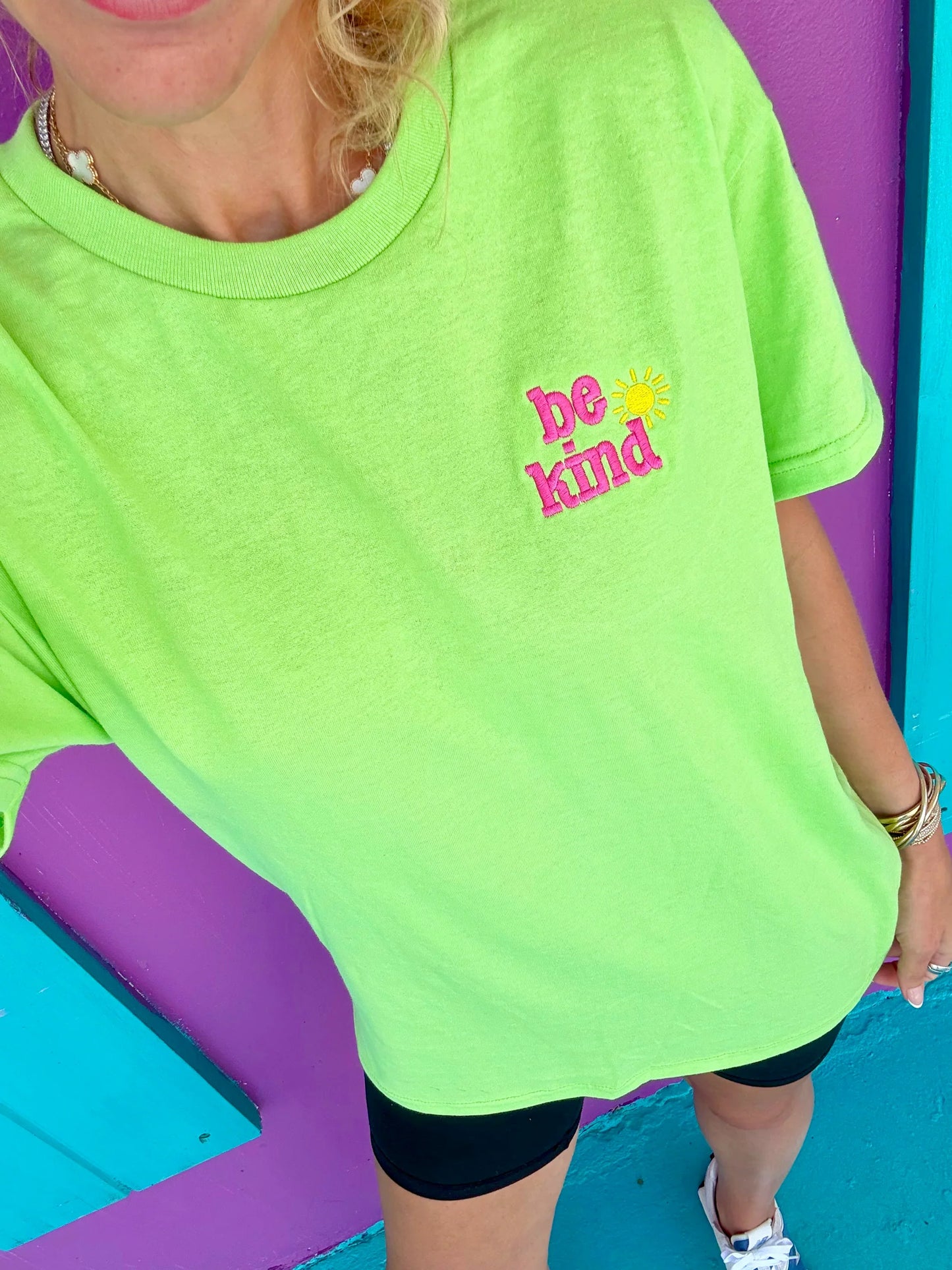 Be Kind Embroidered Tee - Project Save The Tees