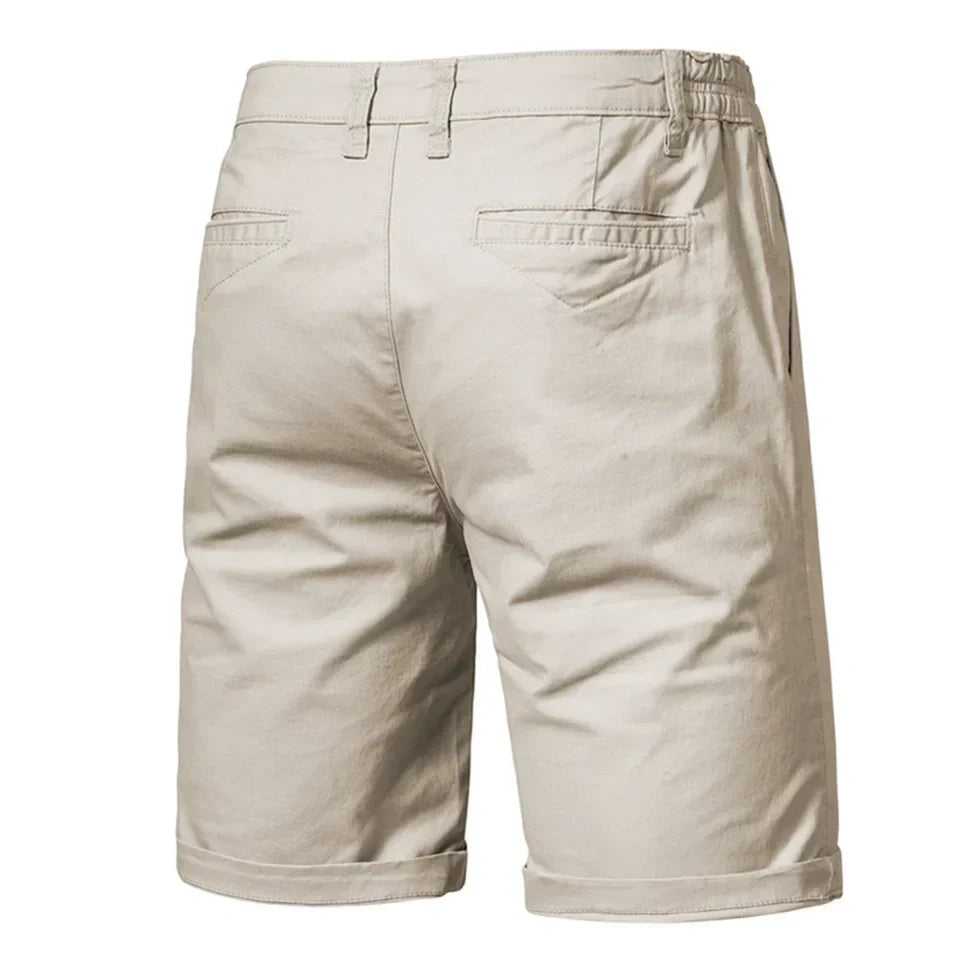 🔥Last Day Promotion🔥Summer 100% Cotton Solid Shorts Men High Quality Casual Business Social Elastic Waist Men Shorts