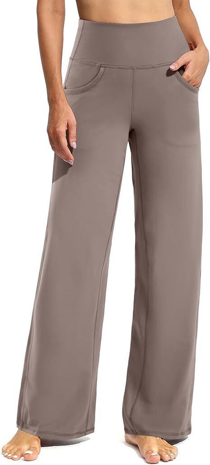 Women Wide Leg Pants with Pockets High Waist Stretch Dress Casual Swea