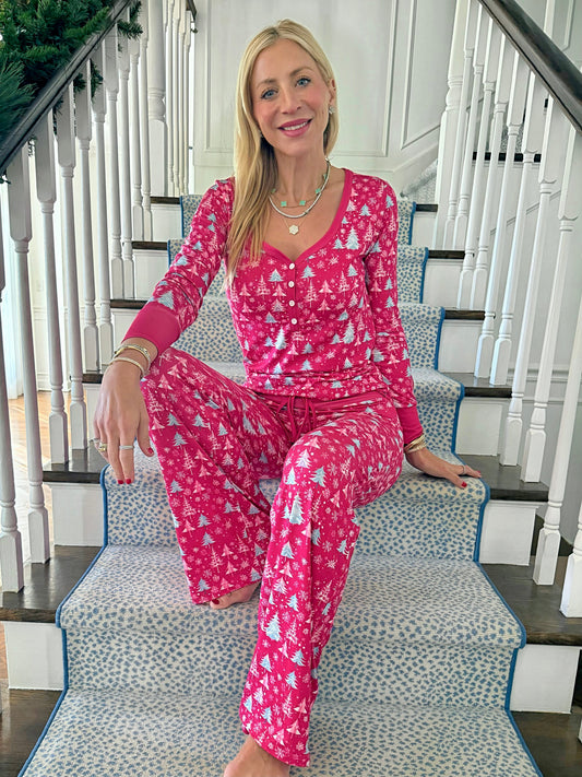 Winter Wishes Wide Leg Pajama Set