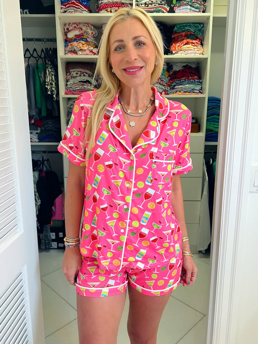 Cocktails & Dreams Pajama Shorts Set