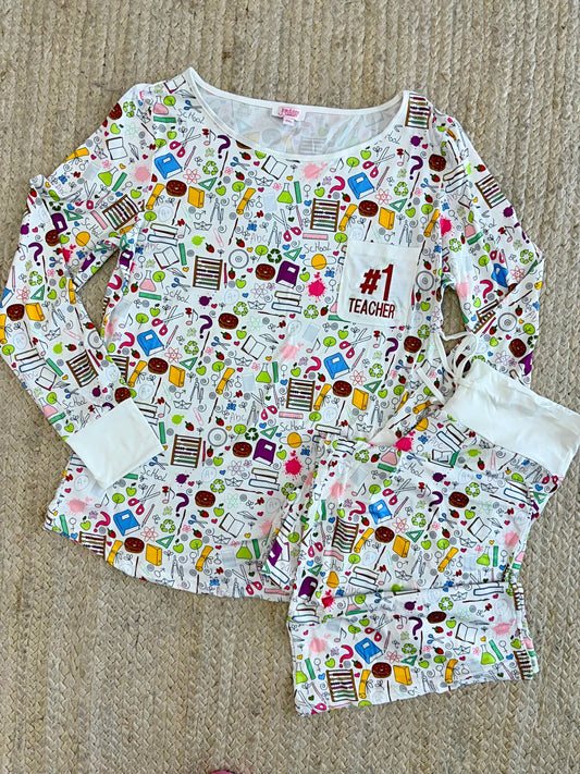#1 Teacher Pajama Set