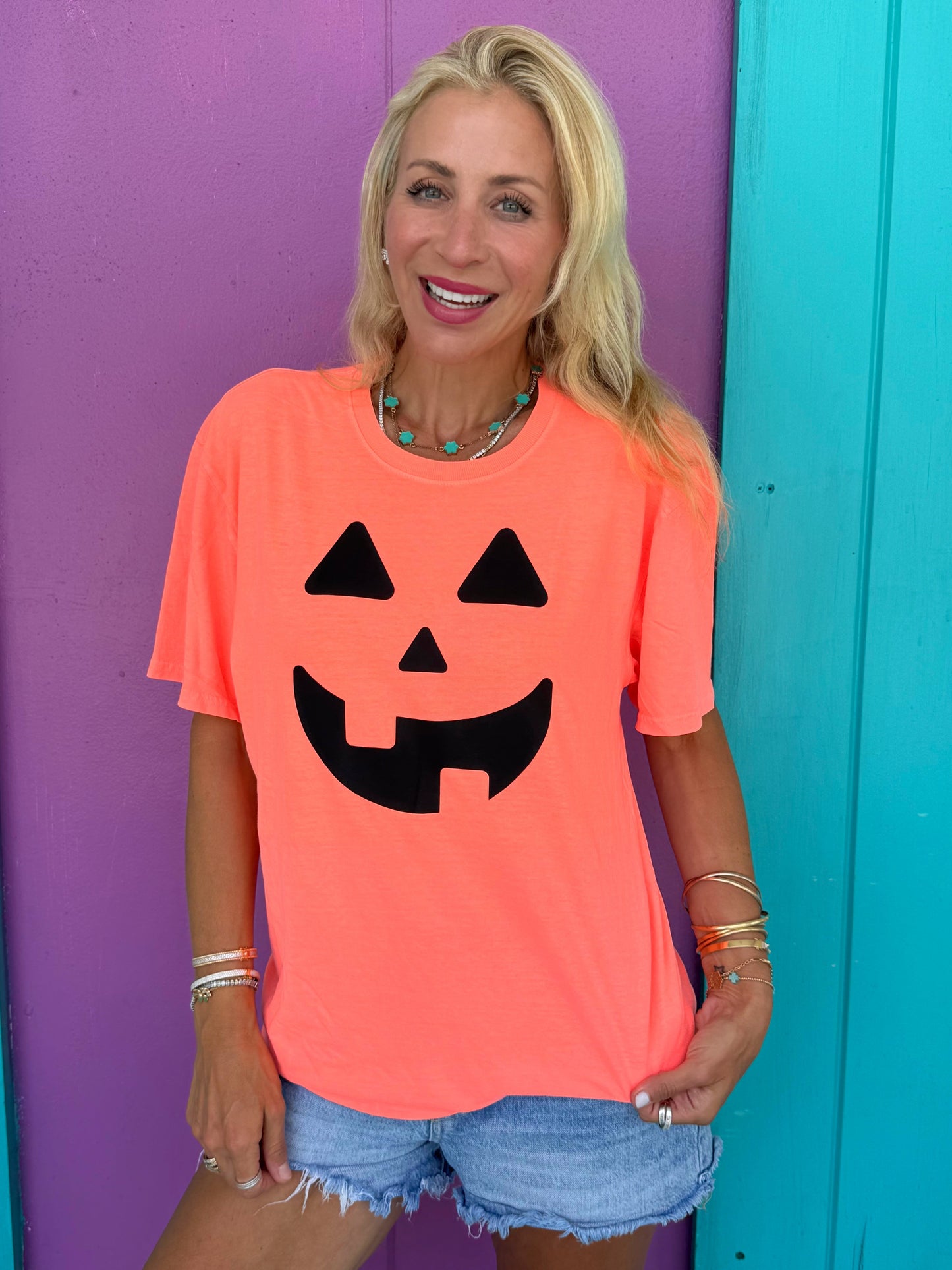 Pumpkin Neon Coral Tee