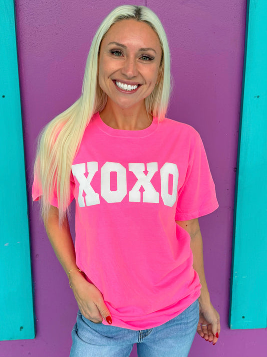 XOXO Neon Pink Tee