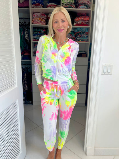 Sugar Burst Tie-Dye Zip Up Hoodie