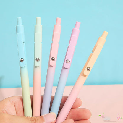 5 Pcs Gel Ink Pens, 0.5mm Medium Tip Black Ink Roller Ball Pens, Quick Drying Pens for Smooth Writing