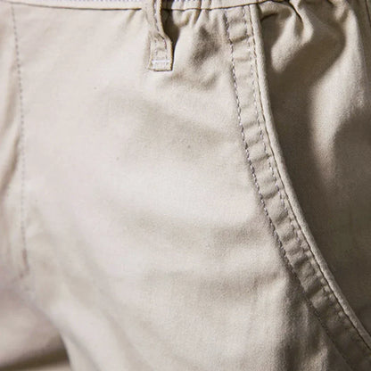 🔥Last Day Promotion🔥Summer 100% Cotton Solid Shorts Men High Quality Casual Business Social Elastic Waist Men Shorts